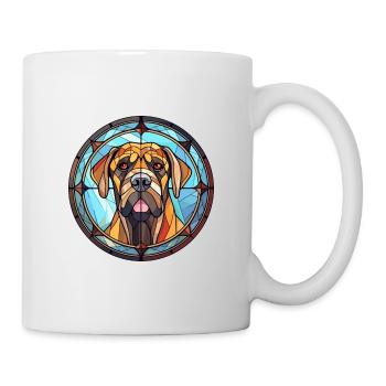 Mastiff alpin chien race vitrail coloré Wa - Mug blanc - blanc - Droite