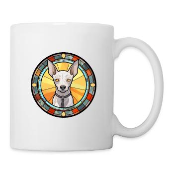 American Hairless Terrier chien race vitrail - Mug blanc - blanc - Droite