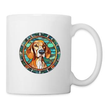 Chien de chasse andalou race chien vitrail coloré - Mug blanc - blanc - Droite