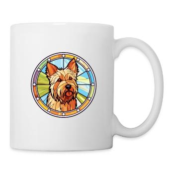 Terrier australien chien race vitrail Colorfu - Mug blanc - blanc - Droite
