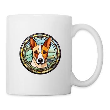 Basenji Dog Breed Stained Glass Colorful Watercolo - Mug - white - Right