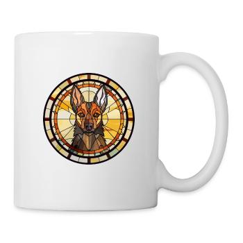Belgische Hunderasse Groenendael Buntglas Colorf - Tasse - Weiß - Rechts