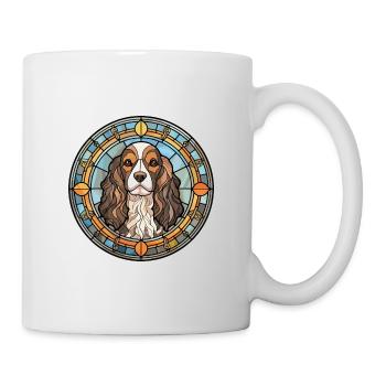 Épagneul alpin chien race vitrail coloré Wa - Mug blanc - blanc - Droite