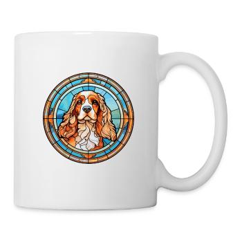 American Cocker Spaniel chien race vitrail Co - Mug blanc - blanc - Droite