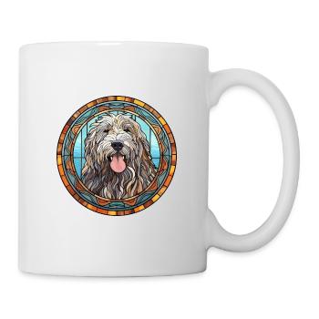 Bergamasco Schäferhund Hunderasse Buntglas Farbe - Tasse - Weiß - Rechts