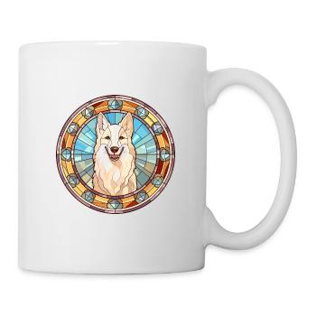 Berger Blanc Suisse Hunderasse Buntglas Colorf - Tasse - Weiß - Rechts