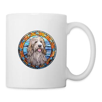 Bergamasco Schäferhund Rasse Buntglas Colorf - Tasse - Weiß - Rechts