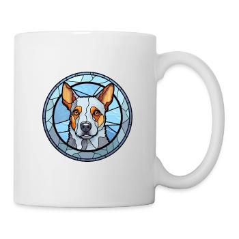 Blue Heeler chien race vitrail coloré eau - Mug blanc - blanc - Droite