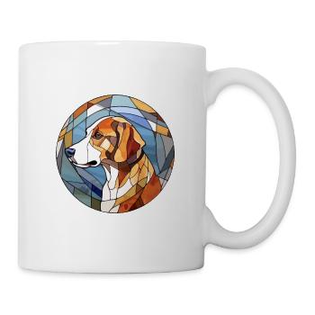 Braque Auvergne Hunderasse Buntglas Bunt W - Tasse - Weiß - Rechts