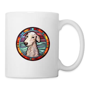 Bedlington Terrier chien race vitrail Colorfu - Mug blanc - blanc - Droite