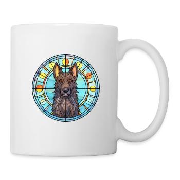 Chien de berger belge chien race vitrail coloré - Mug blanc - blanc - Droite