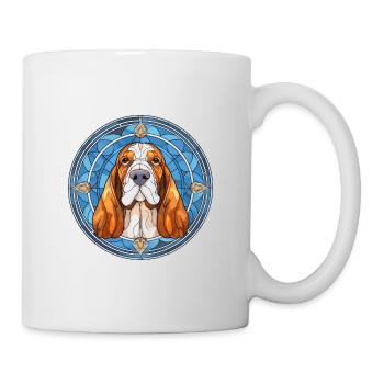 Basset Bleu De Gascogne Dog Breed Stained Glass Co - Mug - white - Right