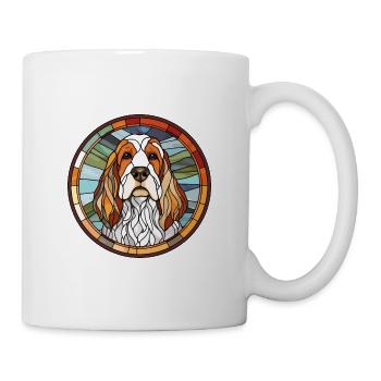 Basset Griffon Vendeen Hunderasse Buntglas Col - Tasse - Weiß - Rechts