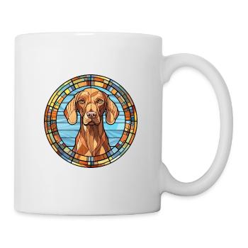Chien d’arrêt belge race vitrail coloré W - Mug blanc - blanc - Droite
