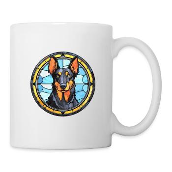 Beauceron chien race vitrail coloré Waterco - Mug blanc - blanc - Droite