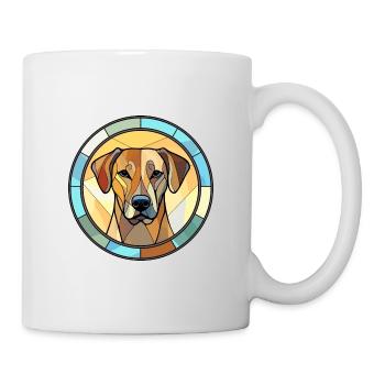 Black Mouth Cur Dog Breed Stained Glass Colorful W - Mug - white - Right