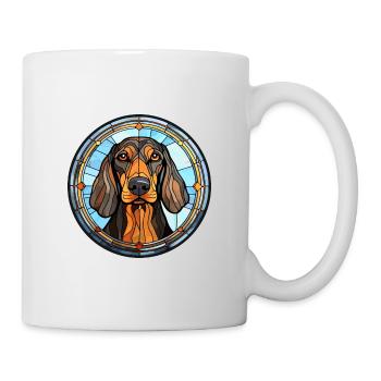 Noir et Tan Coonhound chien race vitrail Co - Mug blanc - blanc - Droite