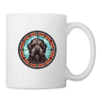 Terrier russe noir chien race vitrail Colo - Mug blanc - blanc - Droite