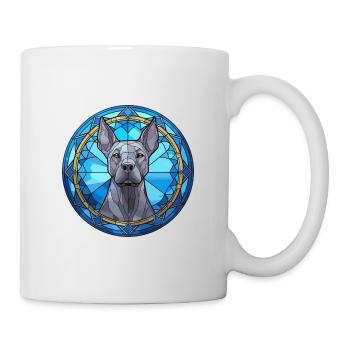 Bleu Thai Ridgeback chien race vitrail Colorf - Mug blanc - blanc - Droite