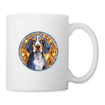 Bluetick Coonhound Dog Breed Stained Glass Colorfu - Mug - white - Right