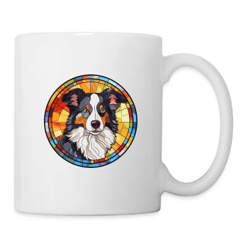 Border Collie Hunderasse Buntes Glas Wat - Tasse - Weiß - Rechts