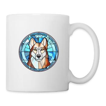 Labrador canadien Husky chien race vitrail Co - Mug blanc - blanc - Droite
