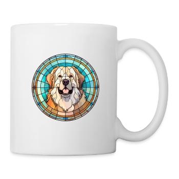 Caucasian Shepherd Dog Breed Stained Glass Colorfu - Mug - white - Right