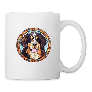 Berner Laufhund Dog Breed Stained Glass Colorful W - Mug - white - Right