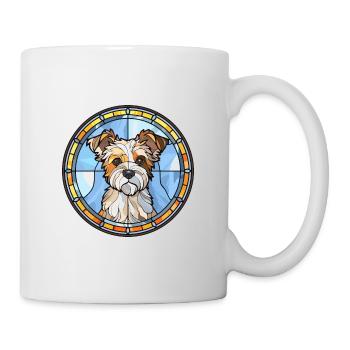 Biewer Terrier Dog Breed Stained Glass Colorful Wa - Mug - white - Right
