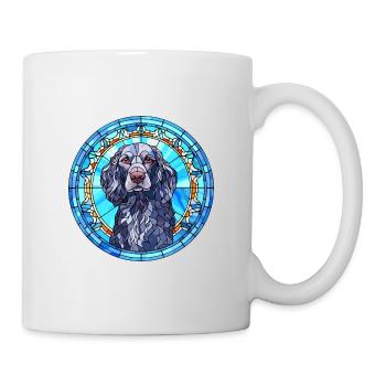 Blaue Picardie Spaniel Hunderasse Buntglas Farbe - Tasse - Weiß - Rechts