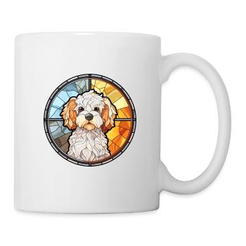 Bolognese Dog Breed Stained Glass Colorful Waterco - Mug - white - Right