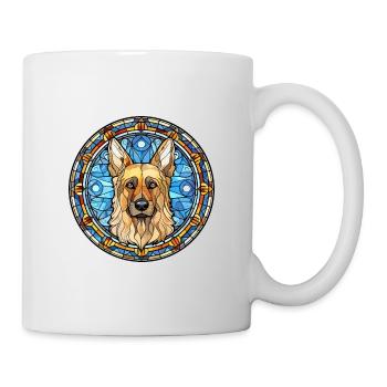 Bohemian Shepherd Dog Breed Stained Glass Colorful - Mug - white - Right