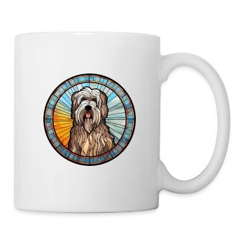 Briard Hund Rasse Buntes Glas Buntes Aquarell - Tasse - Weiß - Rechts
