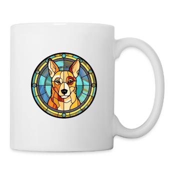 Canaan chien race vitrail aquarelle colorée - Mug blanc - blanc - Droite