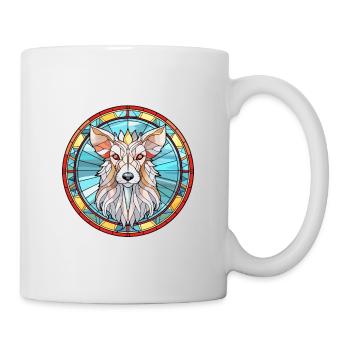 Chinois à crête chien race vitrail coloré W - Mug blanc - blanc - Droite