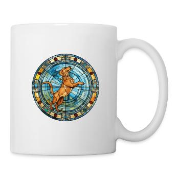 Cordoba Fighting Dog Breed Stained Glass Colorful - Mug - white - Right