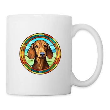 Dackel Hund Rasse Buntes Glas Buntes Wasserco - Tasse - Weiß - Rechts