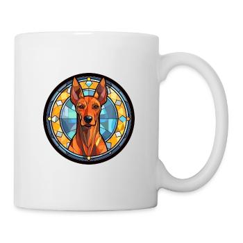 Doberman Pinscher chien race vitrail coloré - Mug blanc - blanc - Droite
