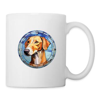 Cretan Hound Dog Breed Stained Glass Colorful Wate - Mug - white - Right