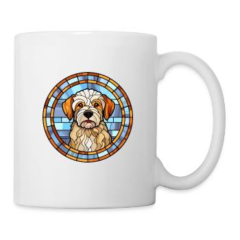 Dandie Dinmont Terrier chien race vitrail Col - Mug blanc - blanc - Droite