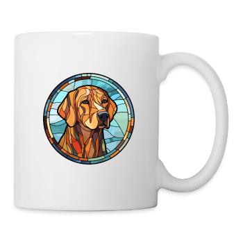 Dänische Broholmer Hunderasse Buntglas Bunt - Tasse - Weiß - Rechts