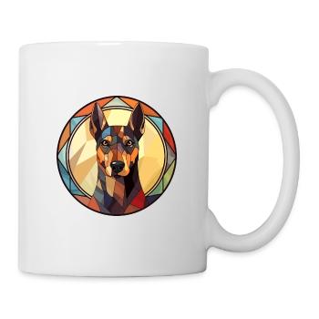 Doberman chien race vitrail coloré Watercol - Mug blanc - blanc - Droite