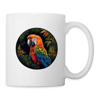 Perroquet coloré dans la jungle - Mug blanc - blanc - Droite