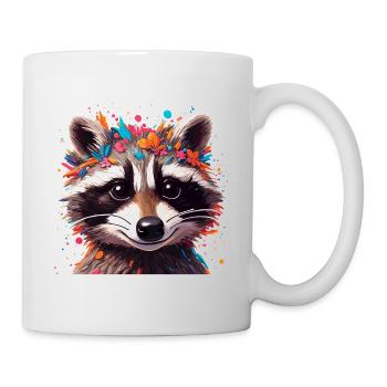 Raccoon / Animal / Zoo / Wild / Cute / Predator - Mug - white - Right