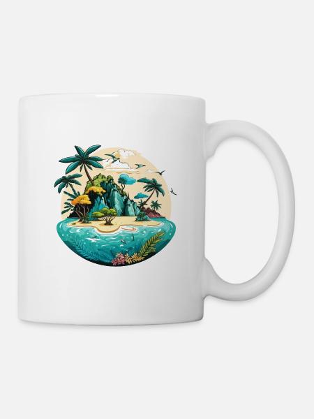 Der Insel-Hopper - Tasse - Weiß