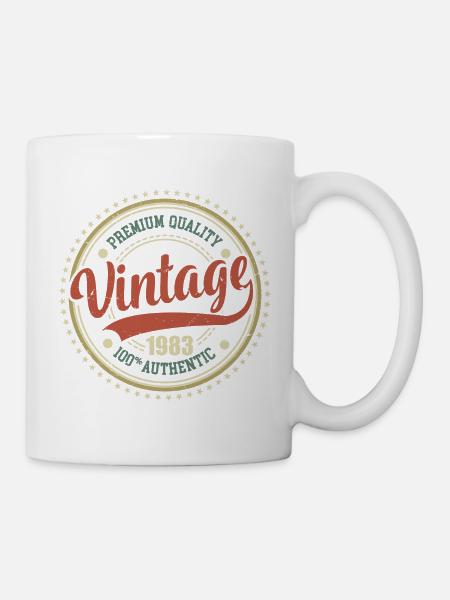 Vintage 1983 Anniversaire Retro 1983 - Mug blanc - blanc