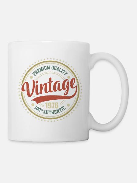 Vintage 1976 Anniversaire Retro 1976 - Mug blanc - blanc