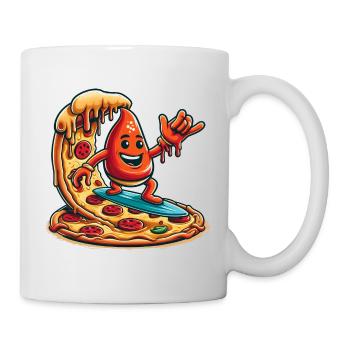 Pizza Sauce Surfer Lustig - Tasse - Weiß - Rechts