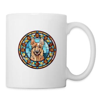 Berger d’Europe de l’Est chien race vitrail Col - Mug blanc - blanc - Droite