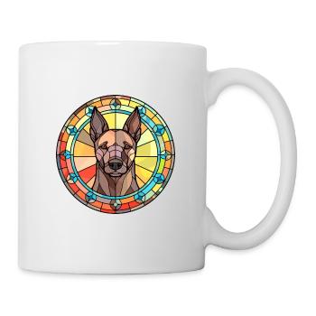 Dutch Shepherd Dog Breed Stained Glass Colorful Wa - Mug - white - Right